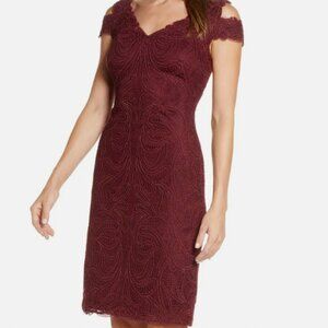 TADASHI SHOJI Cold Shoulder Lace Cocktail Dress Size 16